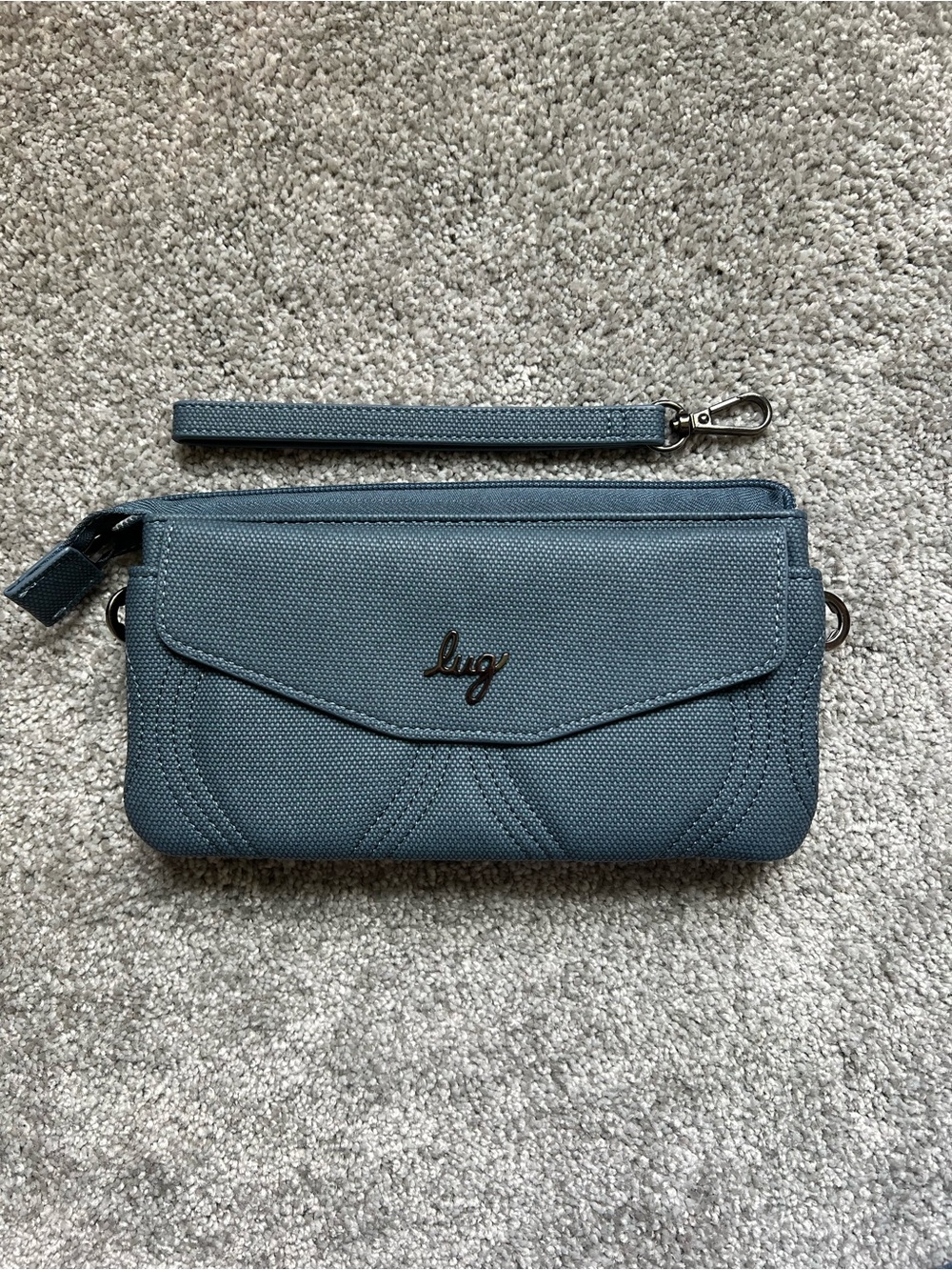 Lug Blitz slate blue Matt luxe wristlet NWOT